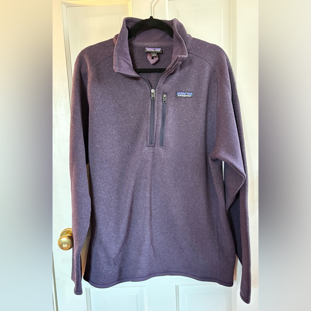Patagonia Men's Zip-Up Sweater in Deep Purple